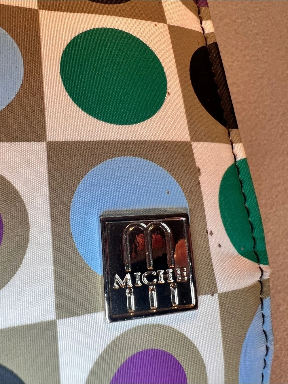 Miche Classic White Base Bag with Retired Lizzy Shell – Multicolor Geometric